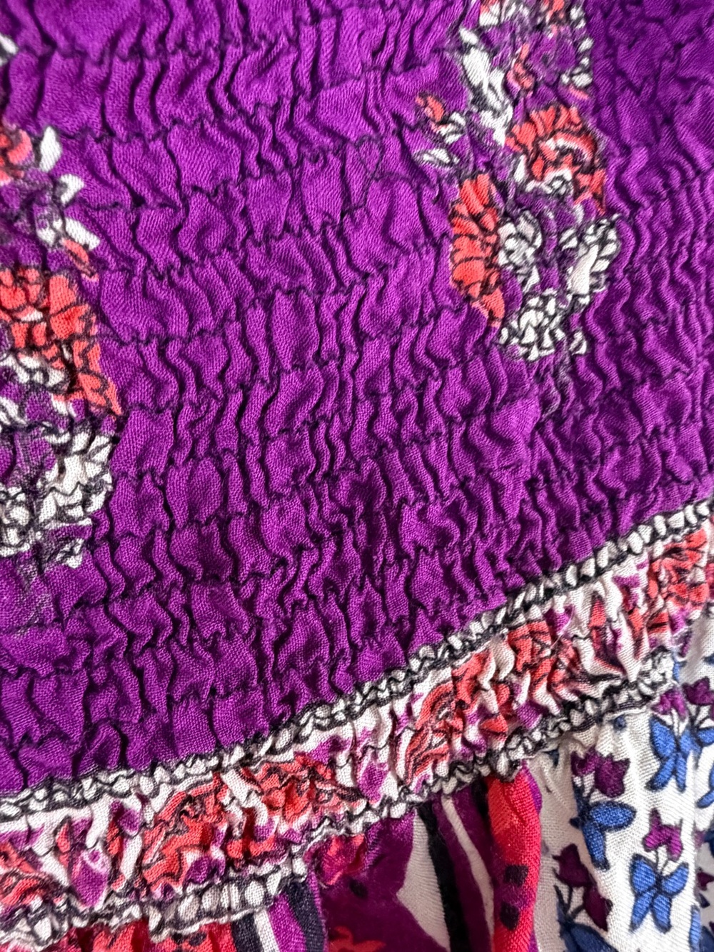 Angie Purple and Red Boho Maxi Skirt - Picture 8 of 16